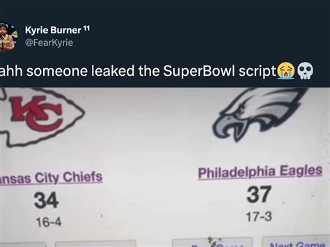 super bowl leaked|NFL Fans Think Another Super Bowl 58 Script Was。